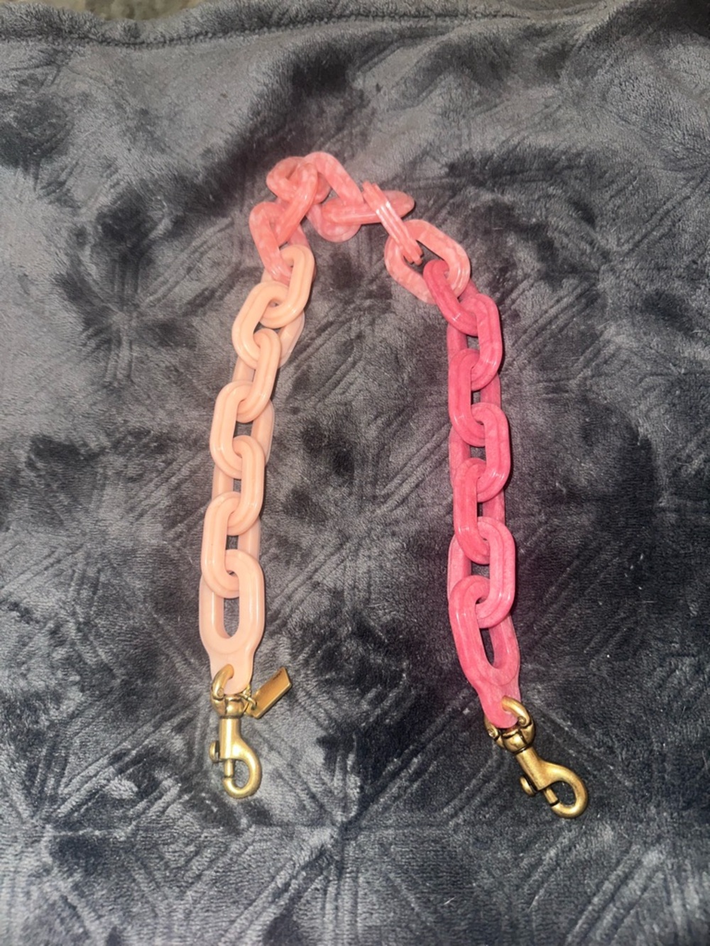 Coach Pink Ombre Resin Chain Strap with Gold Hardware